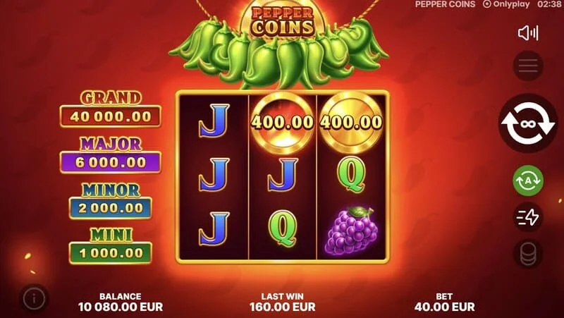 Pepper Coins - Sarafu za bonasi katika mzunguko wa Hold and Win